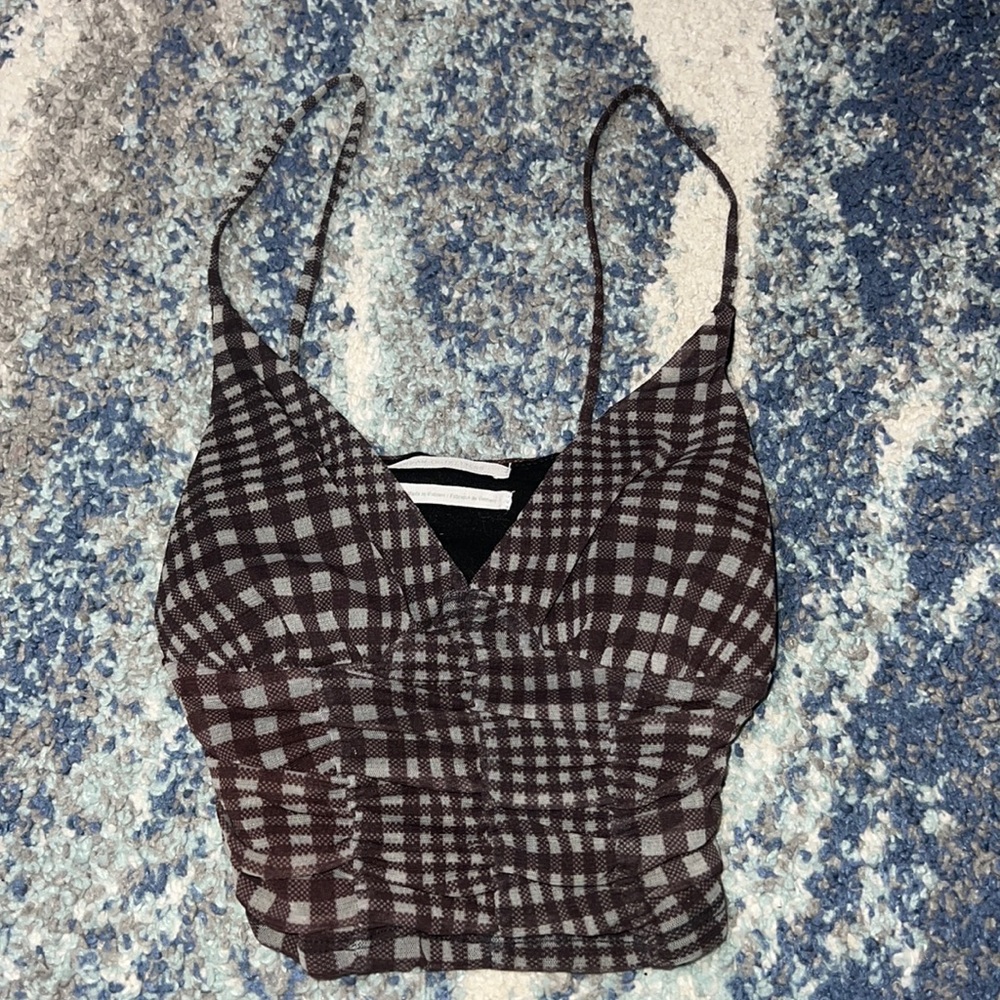 urban outfitters cropped ribbed shirt